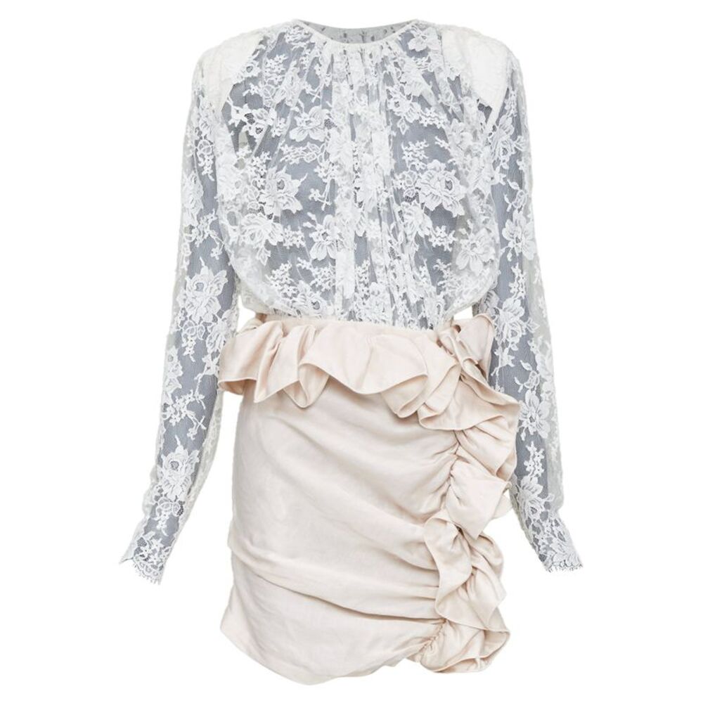 Magda Butrym floral ruffle satin mini dress